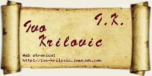 Ivo Krilović vizit kartica